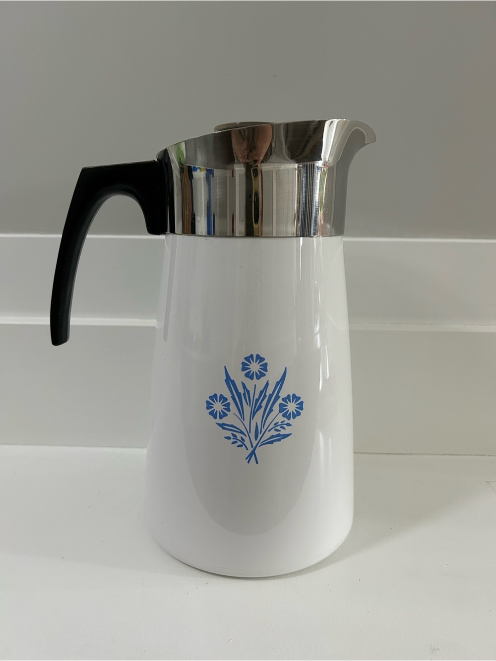 Vintage Corning ware Blue Cornflower Coffee Percolator- 10 Cups